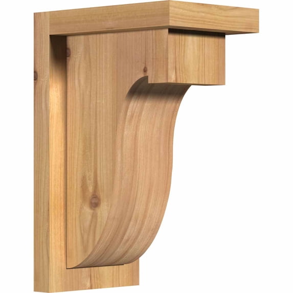 5 1/2"W x 8"D x 12"H Del Monte Smooth Corbel w/Backplate, Western Red Cedar