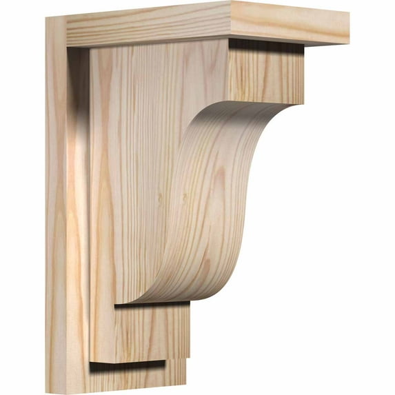 5 1/2"W x 8"D x 12"H Newport Smooth Corbel w/Backplate, Douglas Fir