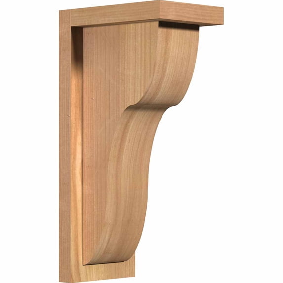 5 1/2"W x 8"D x 16"H Carmel Smooth Corbel w/Backplate, Western Red Cedar