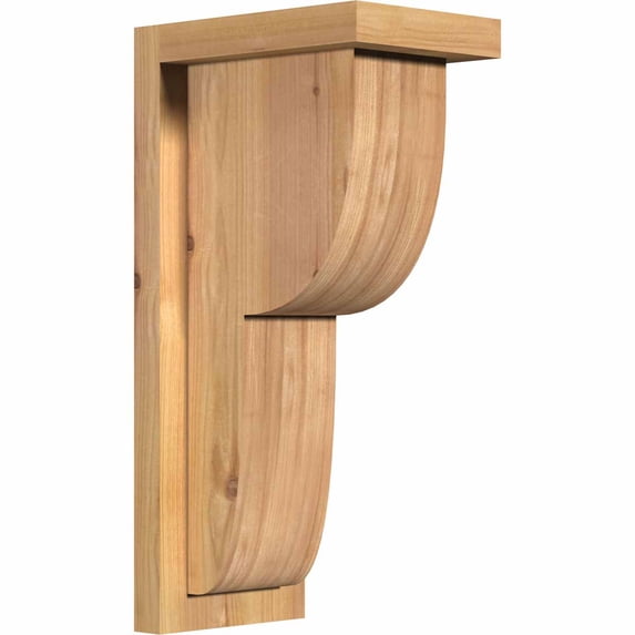 5 1/2"W x 8"D x 16"H Crestline Smooth Corbel w/Backplate, Western Red Cedar