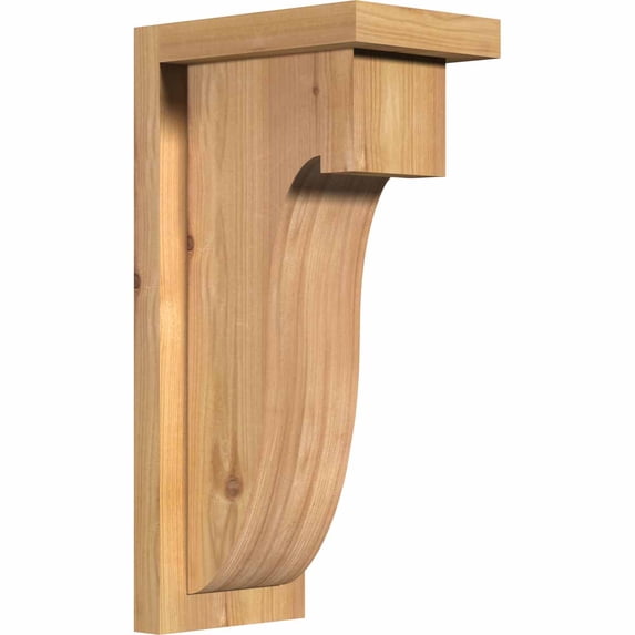 5 1/2"W x 8"D x 16"H Del Monte Smooth Corbel w/Backplate, Western Red Cedar
