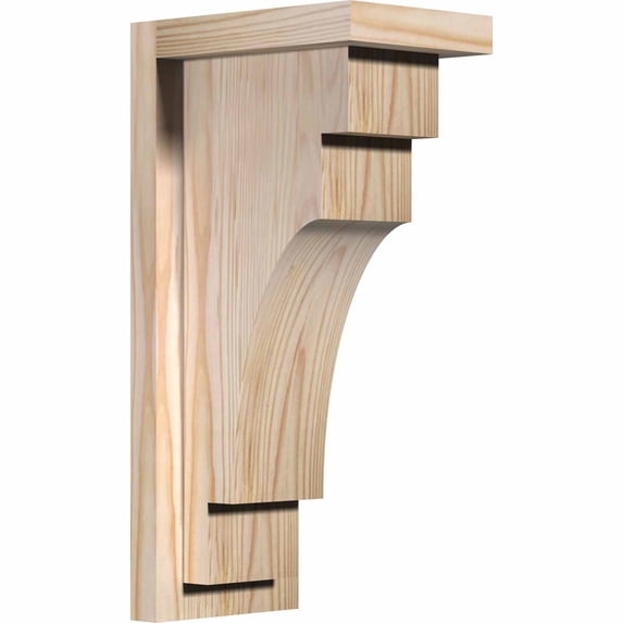 5 1/2"W x 8"D x 16"H Mediterranean Smooth Corbel w/Backplate, Douglas Fir