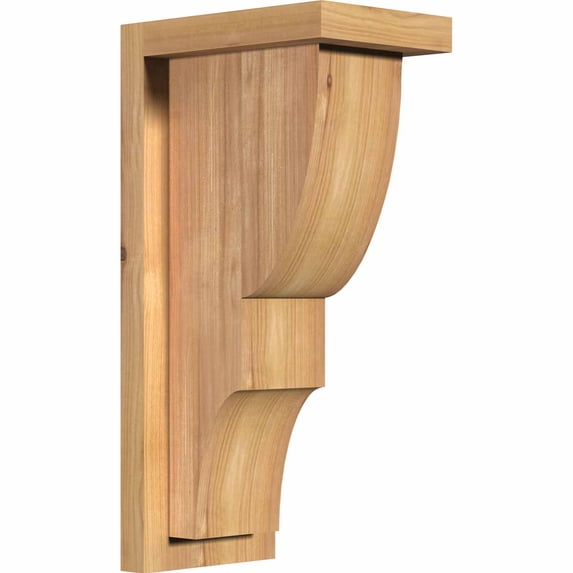 5 1/2"W x 8"D x 16"H Ridgewood Smooth Corbel w/Backplate, Western Red Cedar