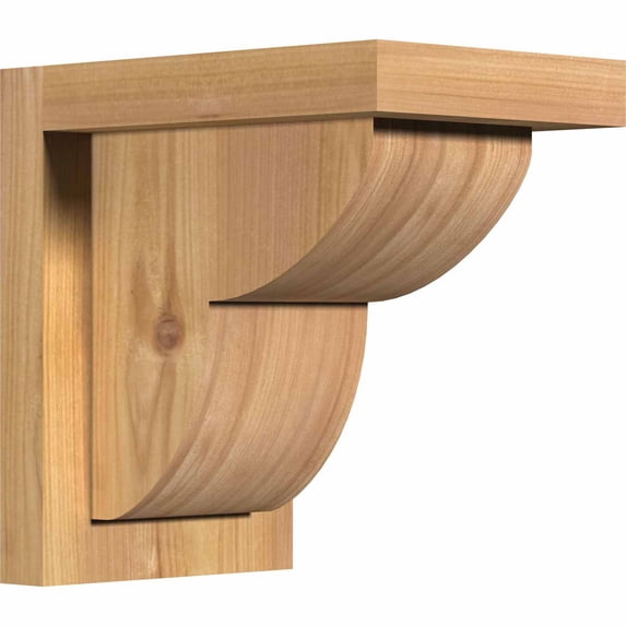 5 1/2"W x 8"D x 8"H Crestline Smooth Corbel w/Backplate, Western Red Cedar
