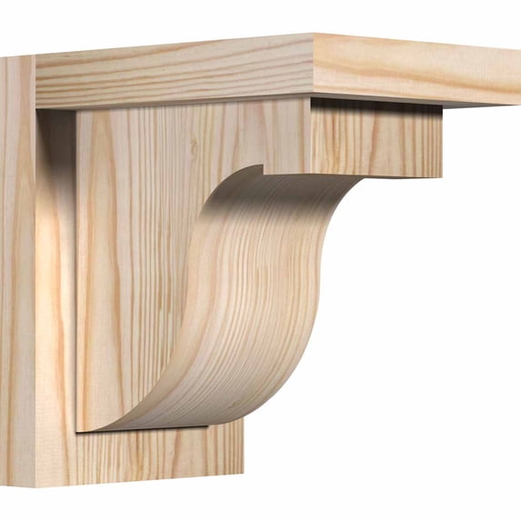 5 1/2"W x 8"D x 8"H Del Monte Smooth Corbel w/Backplate, Douglas Fir