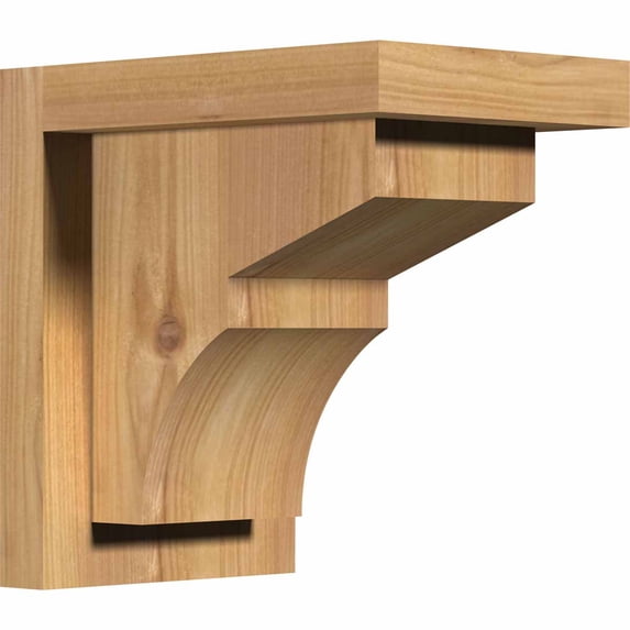 5 1/2"W x 8"D x 8"H Monterey Smooth Corbel w/Backplate, Western Red Cedar