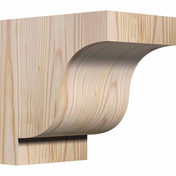 5 1/2"W x 8"D x 8"H Newport Smooth Corbel, Douglas Fir