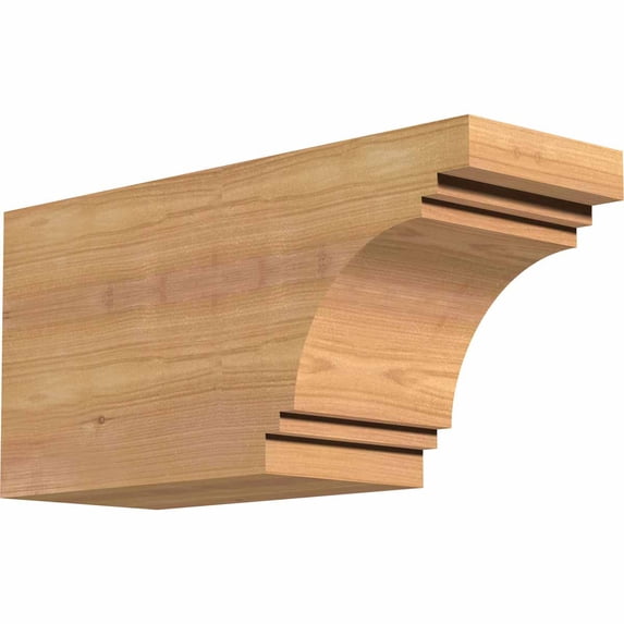 5 1/2"W x 8"H x 16"L Pescadero Smooth Rafter Tail, Western Red Cedar
