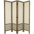 thumbnail image 1 of 5 1/2 ft. Tall Wood Frame Fabric Panel Screen Room Divider - Burnt Gray - 4 Panel, 1 of 1