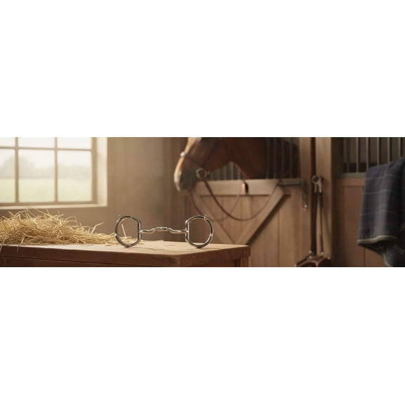 Myler 04 Stainless Steel Eggbutt with Hooks - MB 04 Comfort Snaffle Sweet Iron Copper Inlay Level 2 5 1/2"