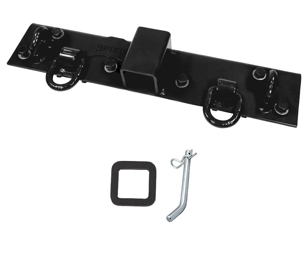 5-1/2"x22" Black Tractor Bucket Grab Hooks Bolt 2" Hitch Receiver for Deere 1025R 2320 2520 2720 2025R 2032R 2038R 3032E 4010 Tractor Bolt on Plate w/D-Ring & Grab Hooks - 4,700 lbs