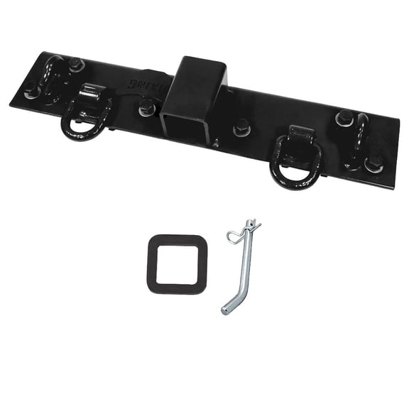 5-1/2"x22" Black Tractor Bucket Grab Hooks Bolt 2" Hitch Receiver for Deere 1025R 2320 2520 2720 2025R 2032R 2038R 3032E 4010 Tractor Bolt on Plate w/D-Ring & Grab Hooks - 4,700 lbs