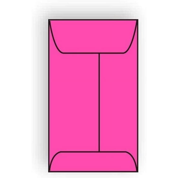#5-1/2F Open End Coin Envelopes, 3-1/8" x 5-1/2", 24#, Brightly Colored Royal Fuchsia, Acid Free, Center Seam (Box of 500)