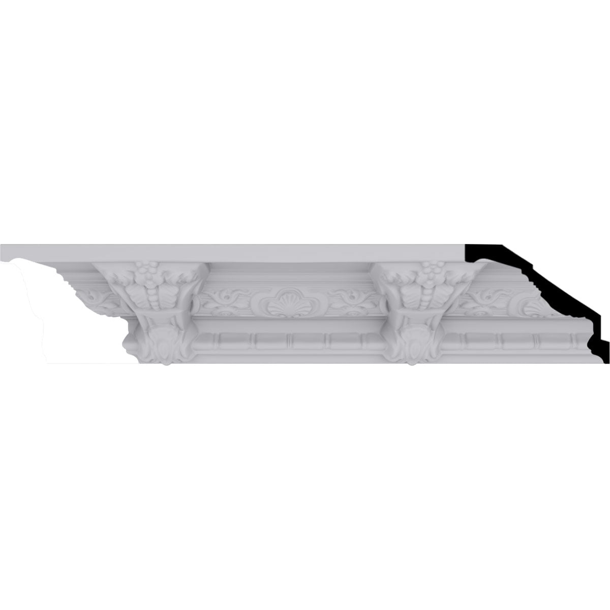 Monique 94.5" White Polyurethane Crown Moulding