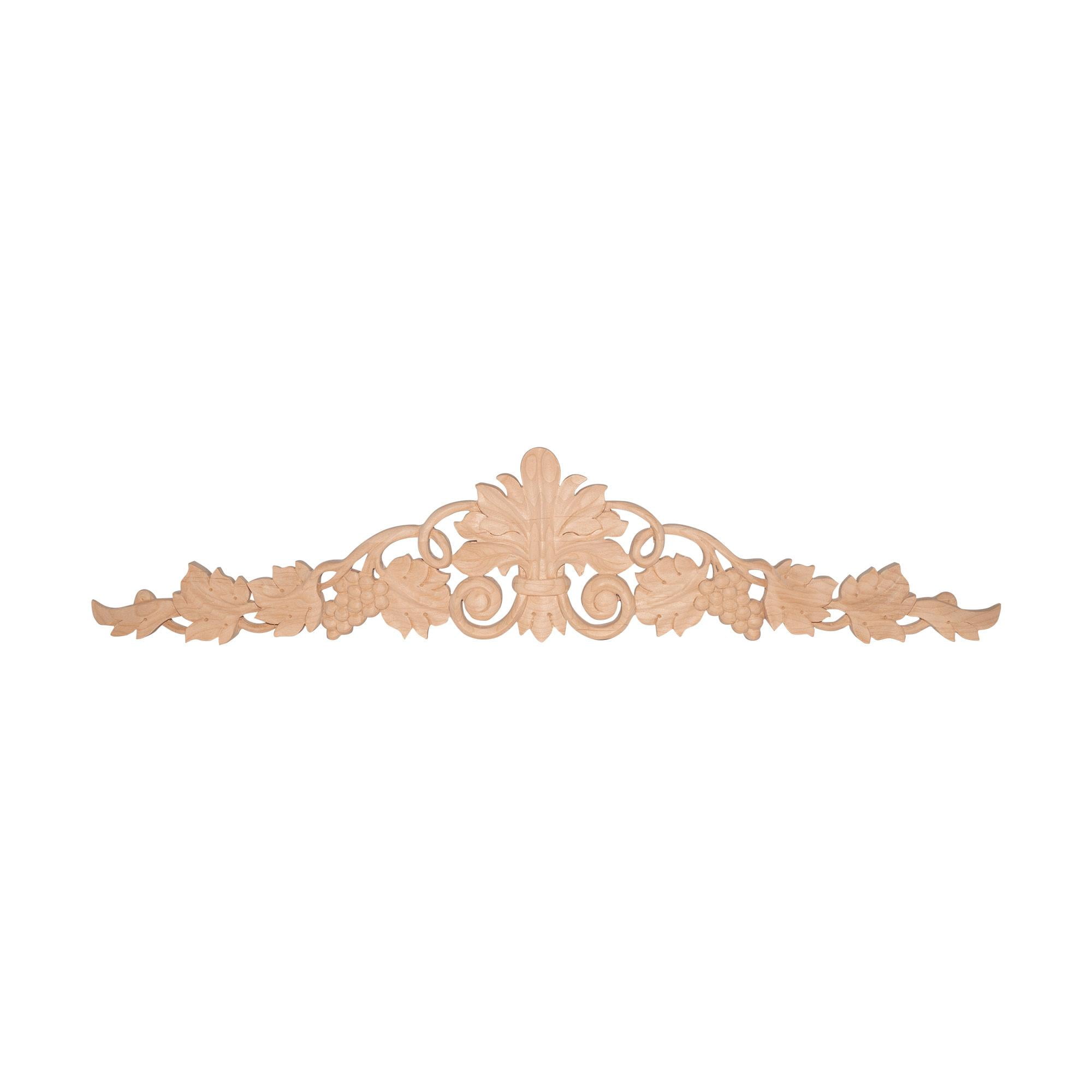 Unfinished Alder Wood Grapevine Applique Onlay