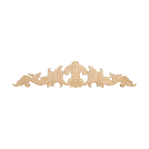 5-1/4 in. x 24 in. x 5/8 in. Unfinished Hand Carved North American Solid Hard Maple Wood Onlay Acanthus Wood Applique