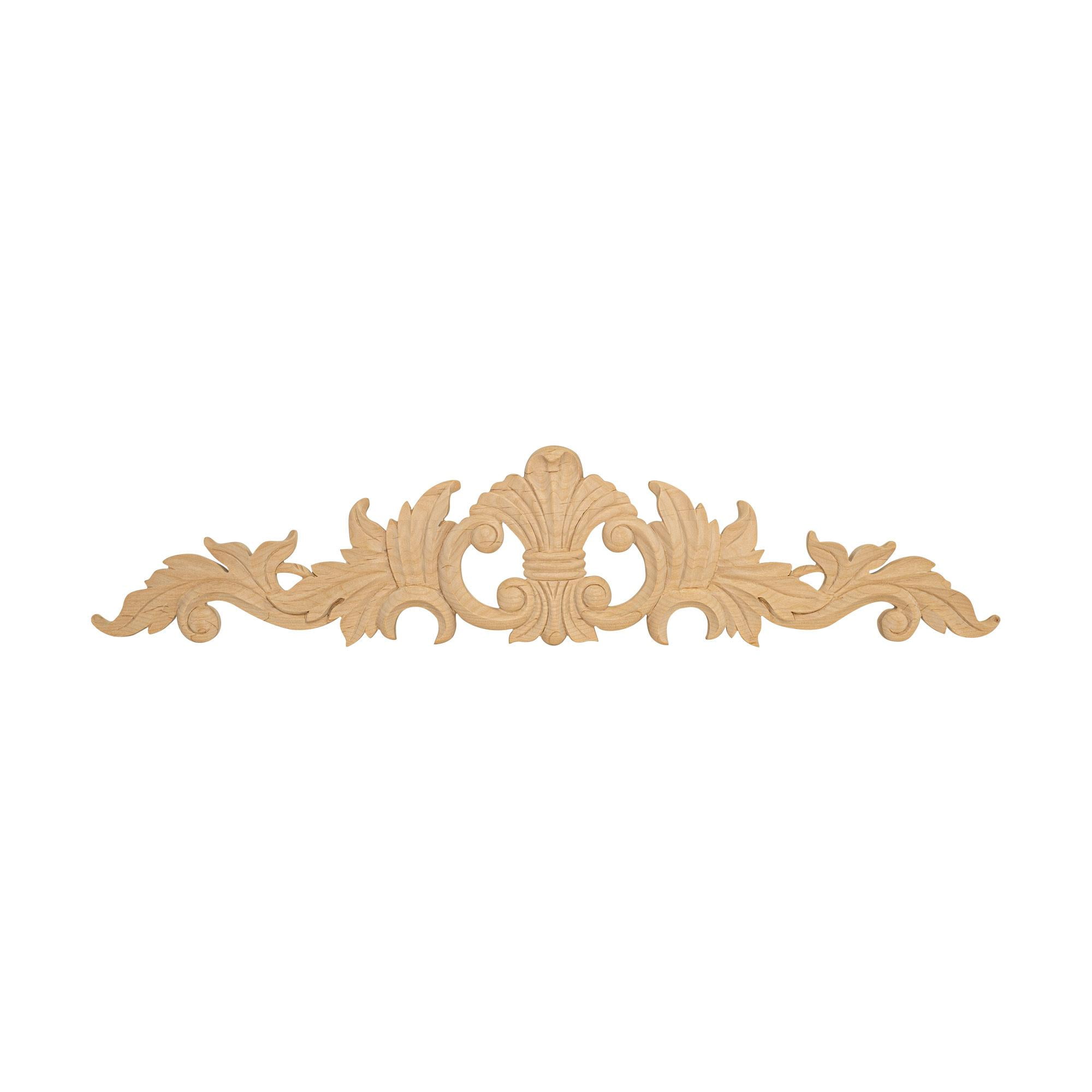 Large Hand Carved Alder Wood Acanthus Applique