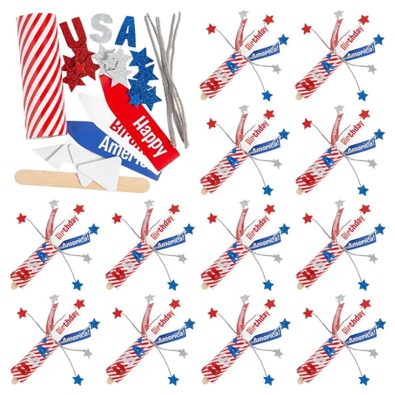 5 1/4" x 1 3/4" Happy Birthday America Party Popper Craft Tube Craft Kit - Makes 12