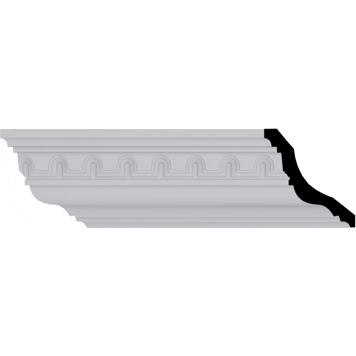 Ekena Millwork 2-7/8 in. x 4-3/8 in. x 94-1/2 in. Polyurethane Heaton Crown Moulding