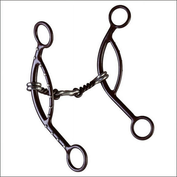 5-1/8 In Hilason Brown Steel Sliding Dogbone Mouth Gag Horse Bit