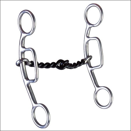 5-1/8 In Hilason Stainless Steel Sliding Horse Gag Bit Twisted Wire Mouth