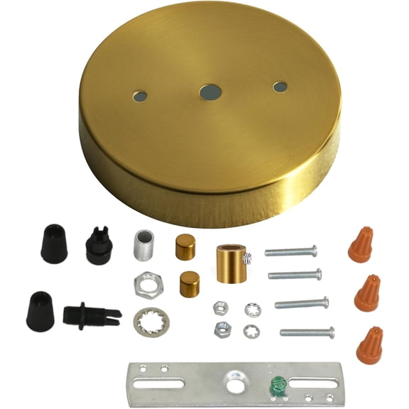 5 1/8 Inches Ceiling Lighting Canopy Kit,GoldSingle Pendant Light Plate Cover with All Mounting Hardware, Light Fixture Cover Plate for Easy Installation (Antique Brass)