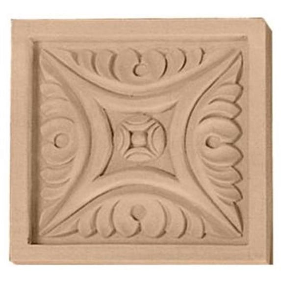 5 1/8"W x 5 1/8"H x 7/8"P Large Middlesbrough Square Rosette, Cherry
