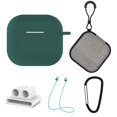 thumbnail image 1 of 5 in 1 for AirPods 4th Generation Case Accessories Set Kit, Silicone Protective AirPods Case with Anti-Lost Straps/Watch Band Holder/Storage Box/Keychain,Green, 1 of 7