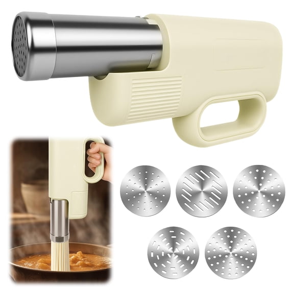 5 In 1 Automatic Electric Pasta Maker - Handheld Pasta Maker Machine for Homemade Pasta, DIY Appam, Idiyappam, Cordless Noodle Maker with Ergonomic Grip for Home, Breakfast Store, Restaurant