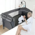 5 in 1 Baby Crib, Baby Beside Sleeper, Pack and Play with