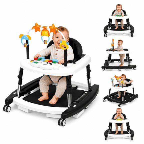 Walkier Baby JieC 5-in-1 Baby Walker with Wheels,Infant Toddler Walkers Bouncer for ...