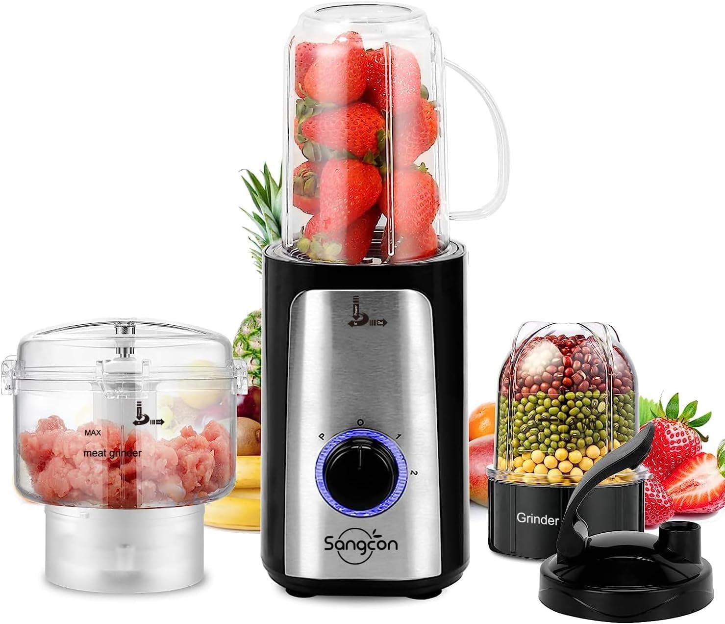 5 in 1 Blender and Food Processor Combo for Kitchen, Small Electric