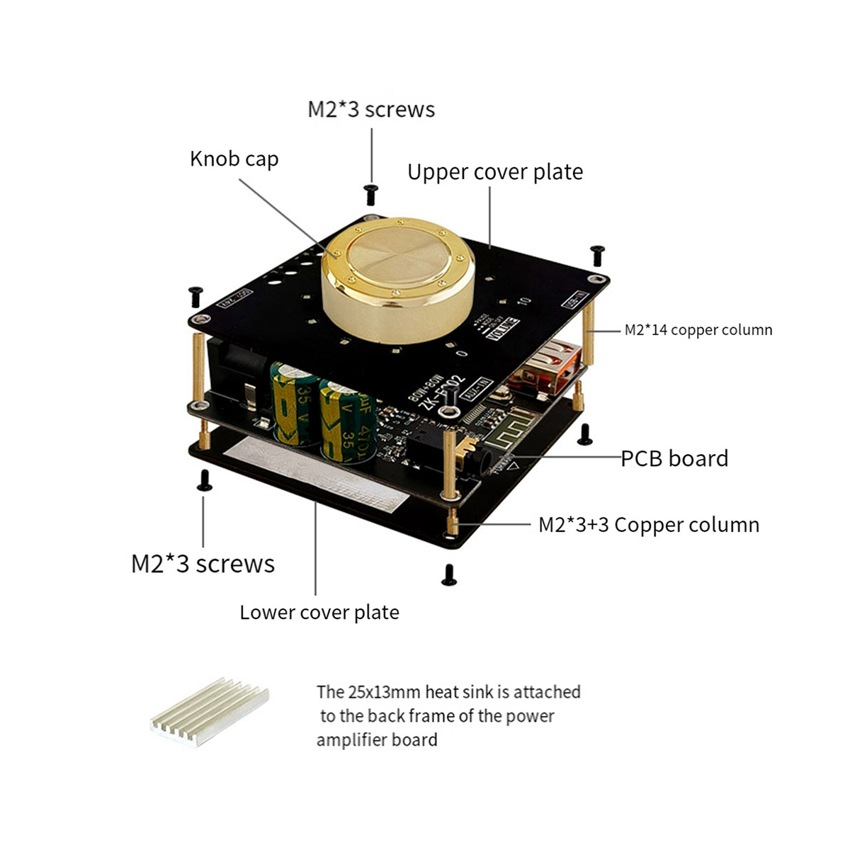 5.1 Bluetooth Power Amplifier Board 80W 2.0Channel Amplifier Board