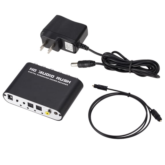 5.1 Channel AC3 Digital Audio Decoder Converter SPDIF Optical Coaxial RCA Stereo to Analog Surround Sound Adapter for PC Laptop Game Console Blu-ray Player Set Top Box