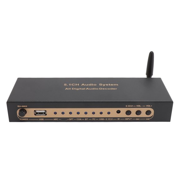 5.1 Channel Digital Sound Decoder System 192Khz 24Bit HDMI Audio Extractor with Bluetooth Coaxial Inputs (UK Plug, 9.1 x 4.7 Inches / 23 x 12 cm)