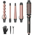 thumbnail image 1 of 5 in 1 Curling Iron,Curling Wand Set with Curling Brush and 4 Interchangeable Ceramic Curling Wand(0.5”-1.25”),Instant Heat Up,Include Heat Protective Glove & 2 Clips, 1 of 8