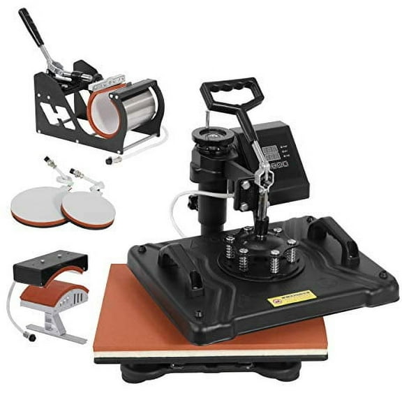 5 in 1 Digital Sublimation Heat Press Machine 12x15 Inch - 360 Swing Away Shirt Press Machine, Multifunction Combo Heat Transfer Machine for T Shirts Hat Cap Mug Plate