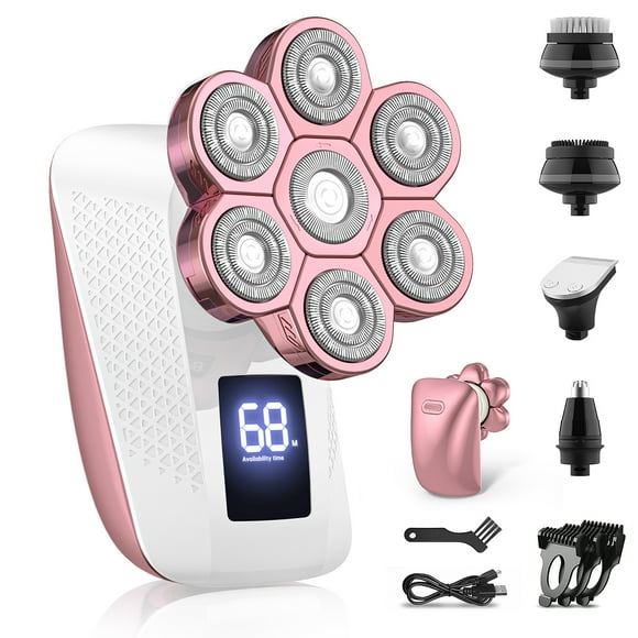 Electric Razors for Women, 7D Rotary Painless Shaver for Legs Bikini Facial Hair Removal, Body Wet/Dry Razor Water Resistant Grooming Kit, Cordless Women Trimmer for Lady Grooming