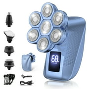 7D Head Shaver for Men, 5 in 1 Electric Bald Head Shaver with High-Speed Motor, IPX7 Waterproof Head Razor with LED Display, Dry/Wet, USB Rechargeable, Perfect for Home & Travel