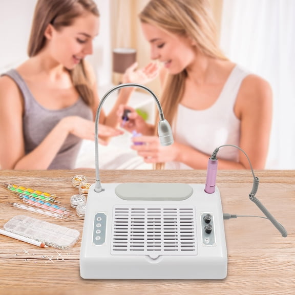 5 in 1 Electric Manicure Tools Professional Pedicure Machine with Electric Nail Drill 48-96W UV LED Nail Lamp for Gel Nail Polish and Nail Dust Collector Vacuum Ideal for Salon and Home