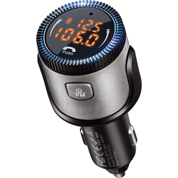 5.1 FM Transmitter,    Adapter with 36W QC 3.0 + PD 3.0 USB C  Charger,  Radio Transmitter, Support Hands-Free Phone Call  Voice Assistant