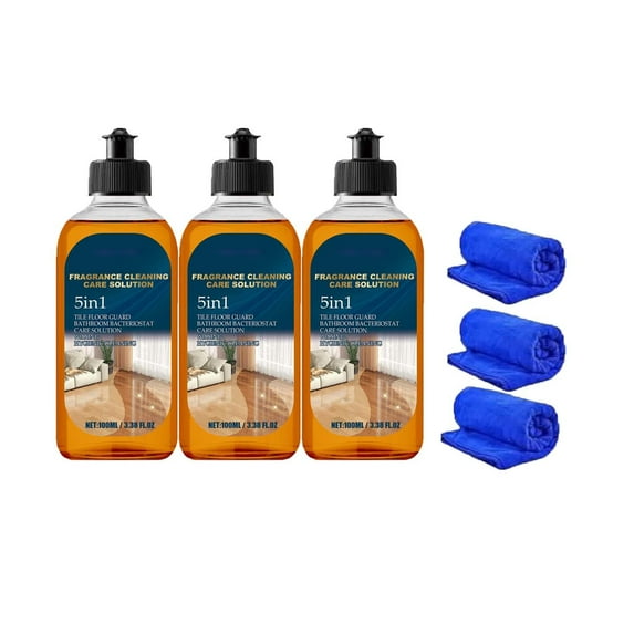 5 in 1 Floor Cleaner, 2025 New 5-in-1 Fragrance Cleaning Care Solution, Dual-Action Stain & Odor Remover for Hardwood Floors, Natural Shine for Mopping Home, Kitchen and Bathroom