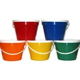 5 1 Gallon Buckets Lids 1 ea Red Orange Green Blue Yellow Made in USA