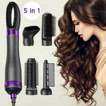 5 in 1 Hair Dryer Brush and Volumizer, Detachable Hair Dryer Styler, One-Step Hot Air Brush for Straightening Curling Drying Combing Scalp Massage Styling