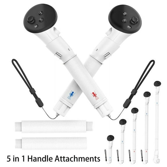 5 in 1 Handle Attachments for Meta Quest 3S/3 (Extension 7"-23"), VR Game Handles Extension Grips Accessories, Gorilla Tag Long Arms Sticks, Beat Saber Handles Golf Club Controller Grips