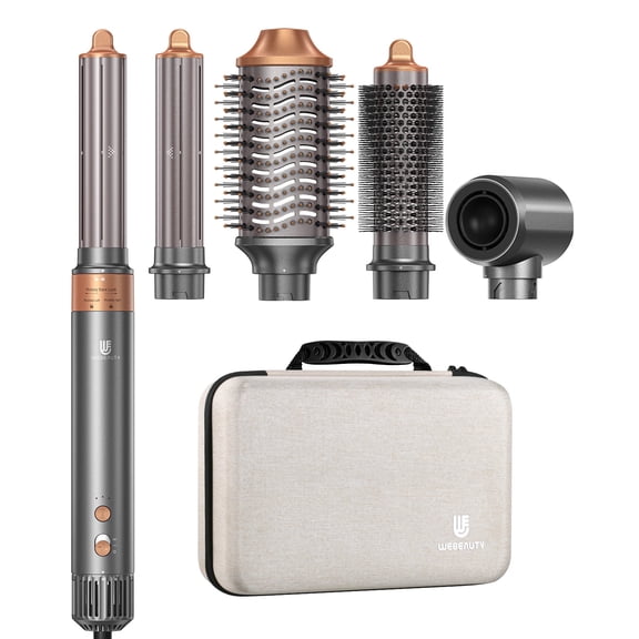 5 in 1 Hot Air Brush Hair Styler High Speed Hair Dryer Brush Auto Wrap Curlers Frizz-Free Styling Tool for All Hair Types Fast Drying, Curling, Smoothing, Volumizing & Straightening with Storage Case