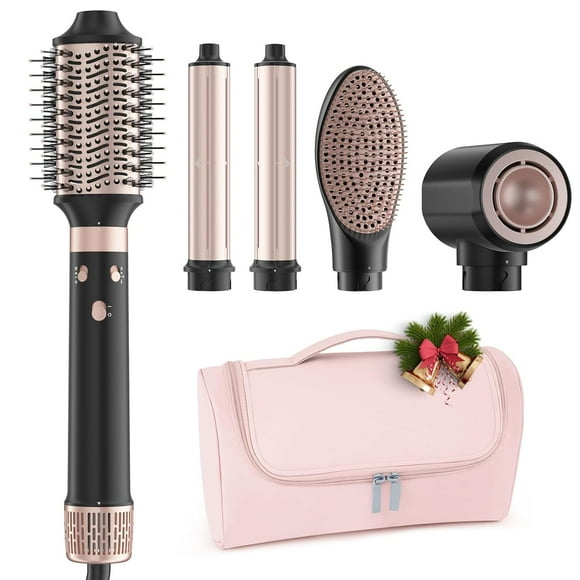 5 in 1 Hot Air Styler, Dual Voltage Hair Dryer Brush, Multi Hair Styler with Fast Drying Blow Dryer, Ionic Anti-Frizz Hair Styling Tool for Curling, Straightening, Volumizing