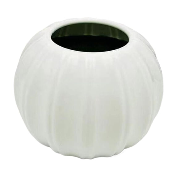 5.1 Inch Plastic Pumpkin Vase, Small Pumpkin Utensil Holder Pumpkin Flower Vase, Decorative Plant Pot Fall Kitchen Decor, Halloween Autumn Thanksgiving Farmhouses Home Decorations, 1Pc