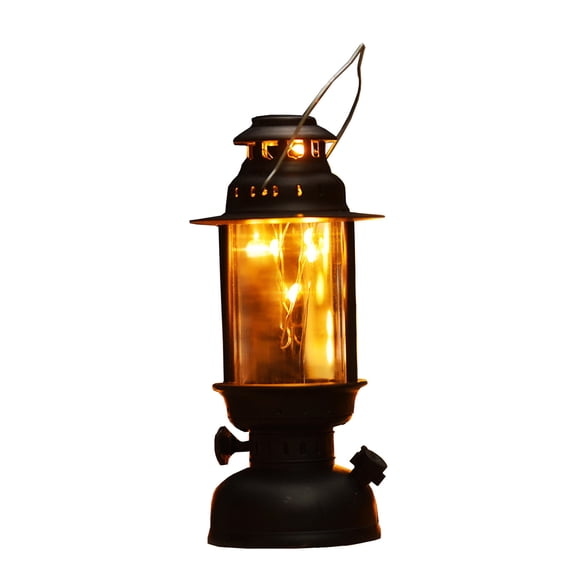 5.1” LED Flame Effect Lantern, IP44 Waterproof Battery Powered Decorative Lantern,Camping Light Outdoor Patio Hanging Lantern Decorative Tabletop Lantern, With battery