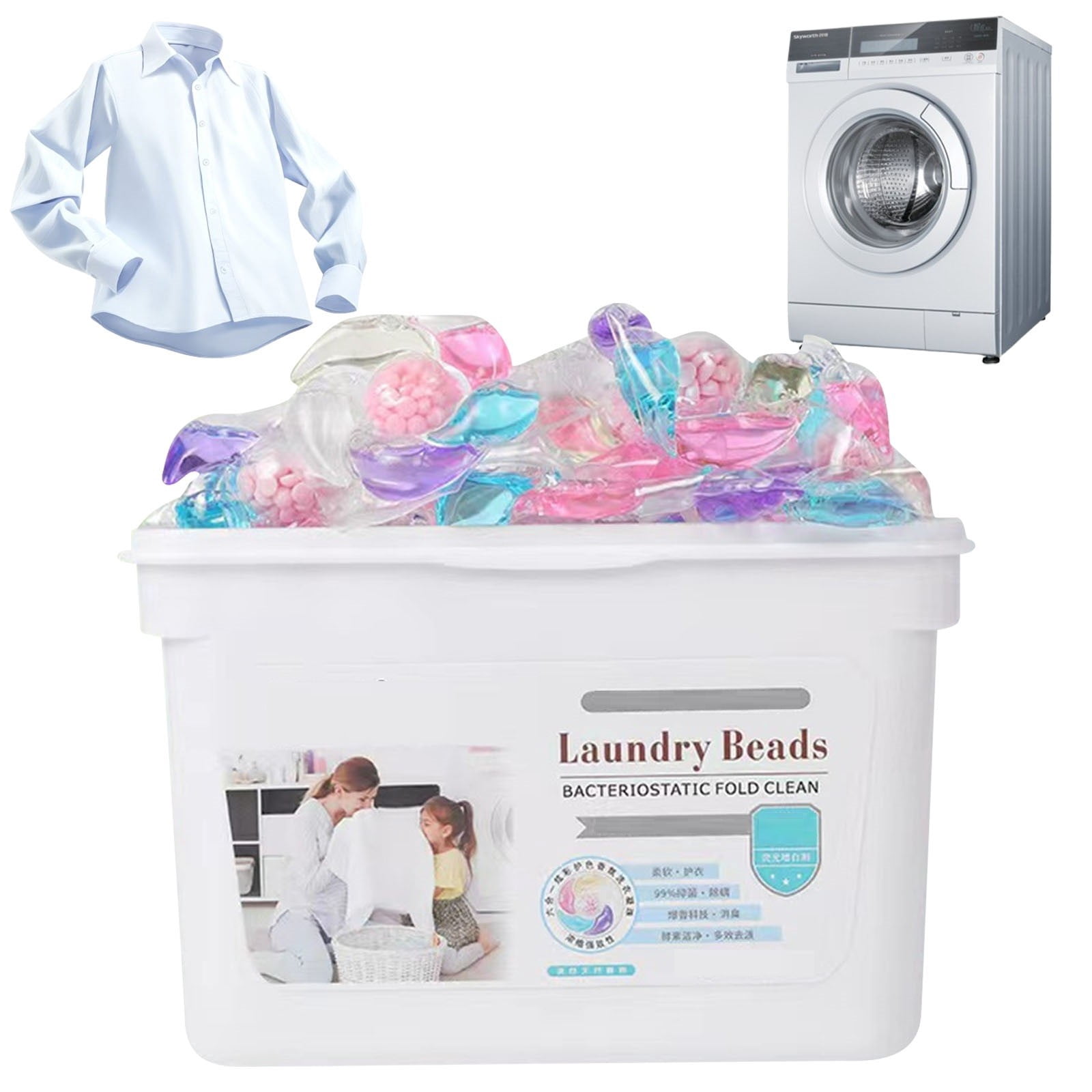 5 in 1 Laundry Detergent Pods, Ultra Concentrated Laundry Pacs, HE Compatible Liquid Laundry Soap,Scent Beads New Formula & Fresh Scent Laundry Detergent, Works in Cold & Hot Water
